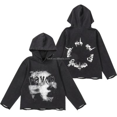 China Anti-Wrinkle Makers Mask Black No Strings Terry Premium Heat Transfer Screen French Sweatshirt Print Woman Cropped Hoodie For Men for sale