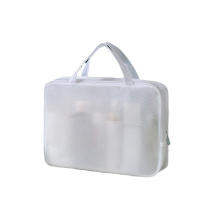 China Large Capacity EVA Waterproof Toiletry Multi Specification Style Small Transparent White Storage Bathroom Cosmetic Bag for sale