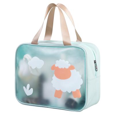 China Clear Large Capacity PVC Divider Wet Dry Yoga Bagcustom Bag Travel Swimming Cosmetic Bag for sale