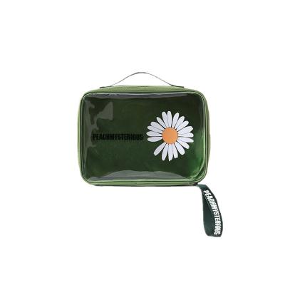 China New Design Travel Large Capacity Clear Little Daisy Cosmetic Bag Multifunctional Toiletry Waterproof for sale