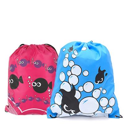 China Portable Folding Drawstring Pouch Drawstring Equipment Travel Beach Bag Swimming Drawstring Backpacks for sale