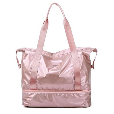 China Fashion Waterproof Women Tote Travel Gym Bags For Outdoor Activities Moving Solid Color for sale