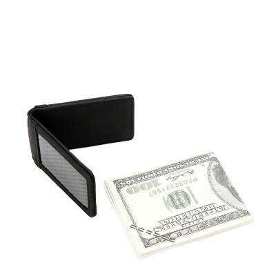 China Wholesale Carbon Fiber Money Slim Clip RFID Genuine Leather Slim Wallet for sale