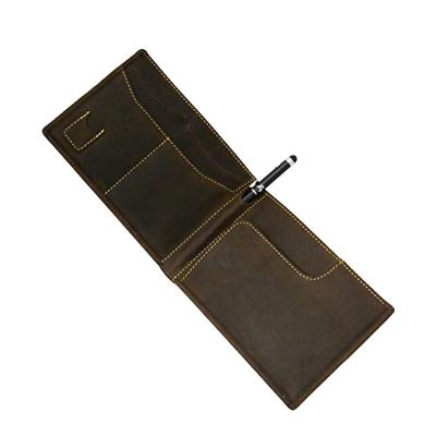 China RFID Men's Wallet Minimalist Vintage Whip Leather RFID Bolocking Wallet For Men Wallets Pocket Purse Bags for sale