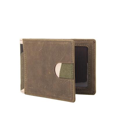 China RFID Card Holder Customized Mens Wallets ID Window Money Clip Pocket Mens Bifold Wallet for sale