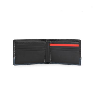 China OEM RFID Color Top Grain Leather Wallet Color Leather Bifold Wallet for sale