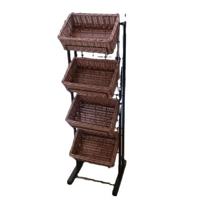 China Supermarket All Natural Basket Display Rack For Bread / food&bread Display Rack for sale