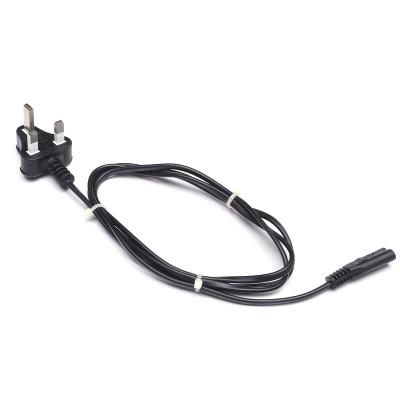 China Home appliance 3 pin UK plug power cable British standard three-pin AC power cord for computer power cord for sale