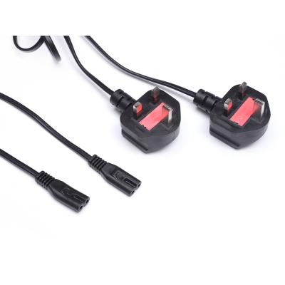 China Home Appliance UK Wall Plugs Laptop 3 Core Extension Cable Digit Connector AC Computer Power Cable for sale