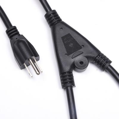 China Home Appliance C14 / C20 Single To Dual Type 2*C13 /C19 Short Power Y Cord Splitter Adapter Cable for sale