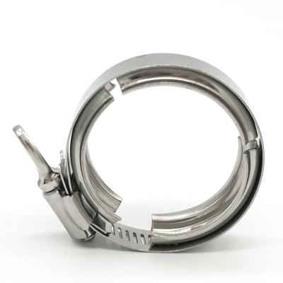 China Healthcare V-Band American Style Pipe Clamp With Flange Stainless Steel V-Clip Pipe Clamp for sale