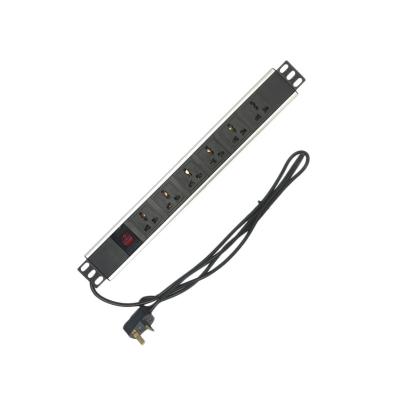 China South Africa 19 Inch 6 Way Industrial Socket Standard Cabinet Rack Mount PDU for sale