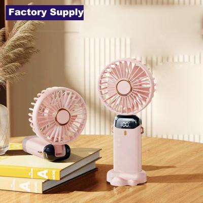 China Mini USB Student Fan Small Portable Digital Display Rechargeable Handheld Aromatherapy Folding Electric Air Fan for sale