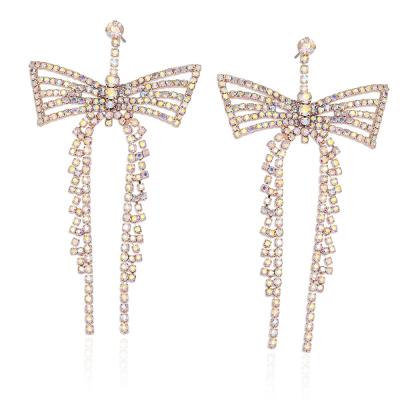 China CLASSIC Custom Designer Rhinestone Ladies Long Butterfly Drop Earring Women For Birthday for sale