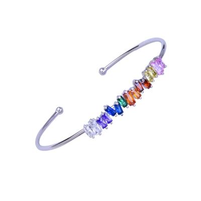 China High Quality Colorful Cubic Zircon Bangle Charm Cuff Bangle Women Girls Women Jewelry Casual/Sporty Fashion CZ D.C.A. for Gift Party for sale