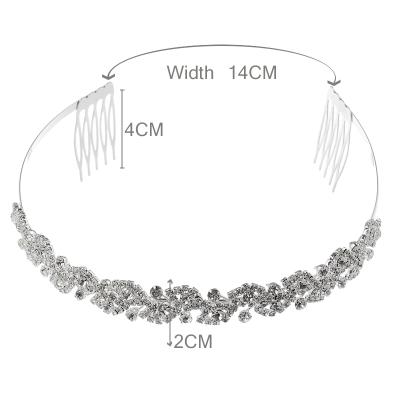 China Fashion Tiara Rhinestone Crown Wholesale Leaf Crystal Rhinestone Princess Bridal Crown Tiaras For Wedding Hair Accessories for sale