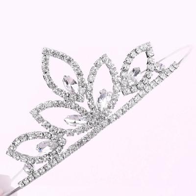 China Fashionable Princess Crown Tiaras Child Girls Headpiece Rhinestone Crown Crystal Bridal For Hair Accessories for sale