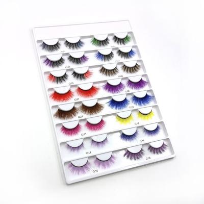 China Free Sample Gorgeous Private Label Style 3D Colored Lashes Colored Dramatic Colored Silk Lashes Eyelash Wholesale for sale