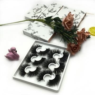 China Gorgeous Wholesale Russian Style 25mm Mink Fur Tapered Fluffy Eyelashes for sale