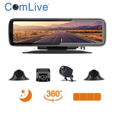 China 2021 Newest Night Vision Function Night Vision 4cams Smart Parking Mirror Car DVRs 360 Monitor 24H Max 256G 12in Touch Screen Car Recorde for sale