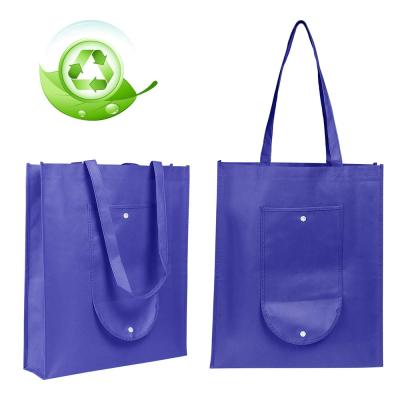 China Reusable Durable Non Woven Folding Handled Grocery Bags Shopping Totes Bag With Reinforced Handles for sale