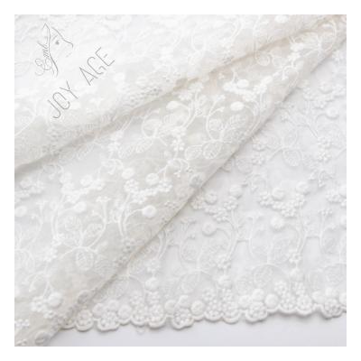 China Beautiful Breathable Modern Bride Design Chiffon Organza Lace Embroidered Fabric Guipure With For Curtain Wedding Luxury for sale