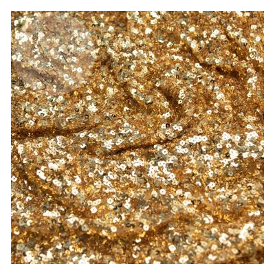 China Breathable Custom Made Most Popular All Over Gold Large Sequin Mesh Sequin Fabric For Formal Dresses for sale