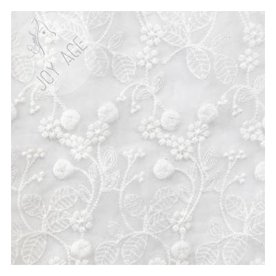 China Factory price newest embroidery organza net embroidery fabric imported breathable lace fabric for cloth for sale