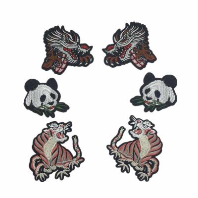 China 3D AAA quality cheap price repair iron tiger bear custom patch embroidery for clothing china embroidery factory for sale