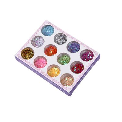 China Christmas Decoration Supplies BX541DIY 12 Colors Packs Arts And Crafts Glitter Beads For Holographic Chunky Glitter Mud Cosmetic Festival for sale