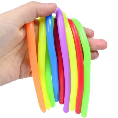 China Widely Used Hot Sale 6 Colors Stretchy String Sensory Toys Calming Noodle Stretchy Fiddly Person Toy For Kids for sale