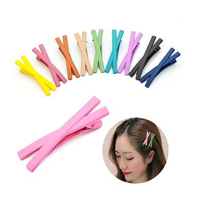 China Hair Decor Accessories BX819 All-match Matte Cross Side Clip Geometric Headwear Barrette Frosted Cross Side Clip for sale