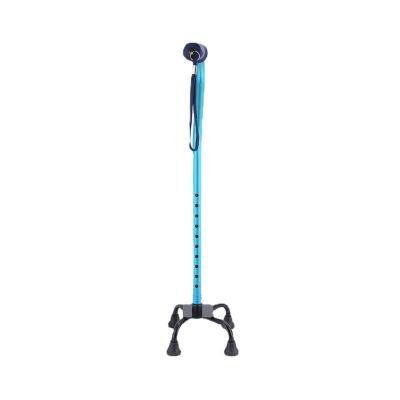 China Folding Walking Sticks Aluminum Alloy Physiotherapy Medical Care Old Anti-Slip Rubber Quadruped Retractable Tripod Adjustable Crutch for sale