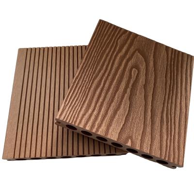 China Outdoor 3D Flooring Waterproof Composite Decking WPC Flooring Deep Embossed Wood Plastic Composite Decking for sale