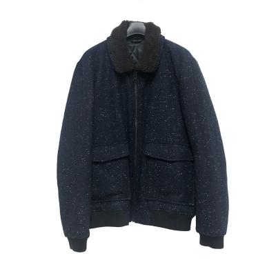 China Regular ODM & OEM Manufacturer Winter Wear Wool Padded Jacket Zipper Fur Collar Men Jacket for sale