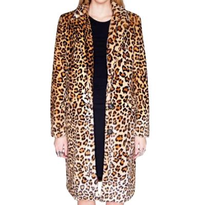 China wholesale Anti-wrinkle winter coat 2021 new for women's long outerwear leopard print imitation fur coat for sale