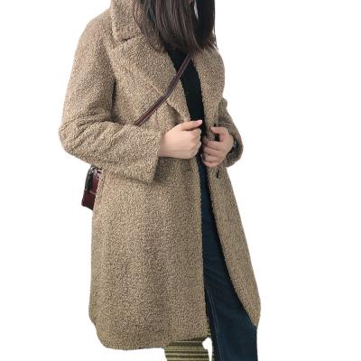 China Wholesale Ladies Plus Size Pattern Gray Imitation Cashmere Women Long Plus Size Coats Ladies Winter Fur Coat Winter Clothing for sale