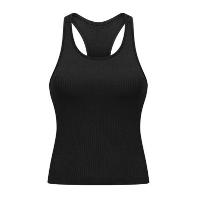 China New Breathable Ribbed Fabric Ladies Running Sports Underwear Women's Fitness Workout Tank Top for sale