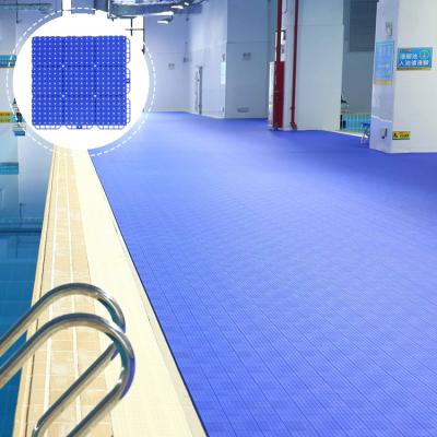 China Beautiful Colorful Outdoor Interlocking Backyard Flooring Anti-Slip Pool Mats Floor Mats For Use In Wet Areas Swimming Pools Tiles for sale