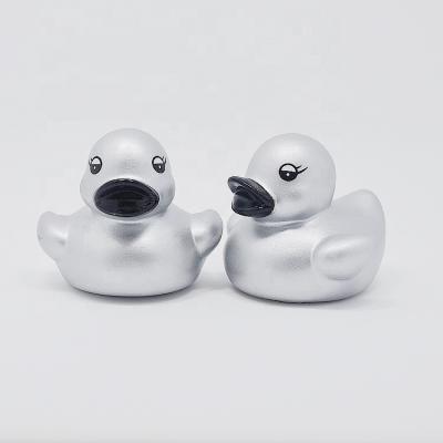 China Used For Promotional Small Mini Silver Rubber Bath Duck Floating Entertainment Wholesale Plastic for sale