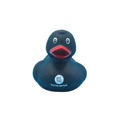 China Used For Entertainment Hot Selling Free Sample Floating Bath Plastic Black Rubber Duck for sale