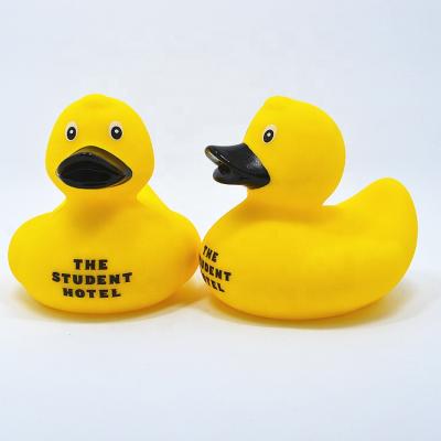 China Used For Wholesale Free Sample Entertainment Plastic Yellow Squishy Rubber Duck Bath Floating Duck for sale