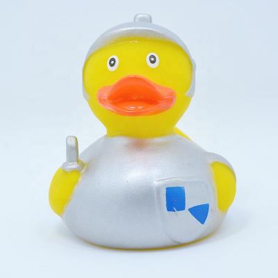 China Used For Entertainment Wholesale Promotional Custom Soft PVC Soft Bath Duck Squeeze Floating Plastic Knight Rubber Duck for sale