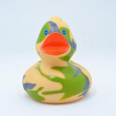 China Used For Entertainment Wholesale Promotional Custom Soft PVC Soft Bath Duck Squeeze Floating Plastic Camouflage Rubber Duck for sale