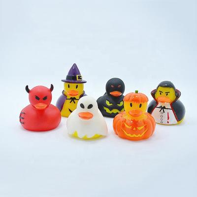 China Used For Entertainment Promotional Quackers Hot Sale 6 Pack Squeeze Halloween Rubber Duck for sale