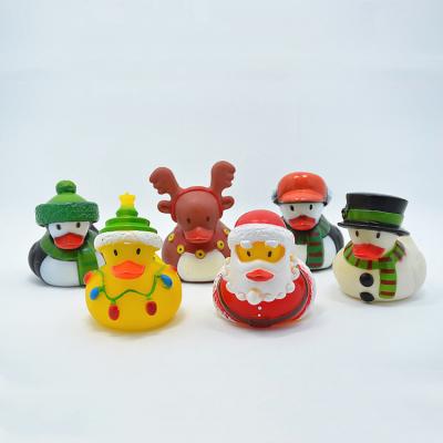 China Used For Hot Sale Entertainment Promotional Quackers 6 Pack Squeeze Christmas Rubber Duck for sale