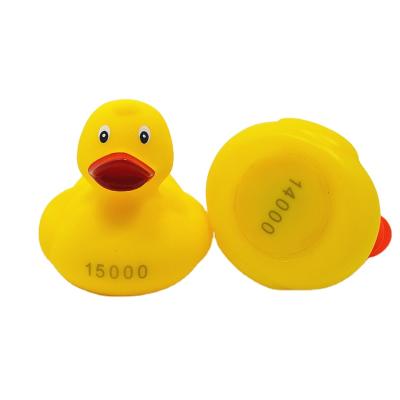 China Used For Entertainment Hot Selling Yellow Plastic Floating Weighted Racing Rubber Duck With Serial Number for sale