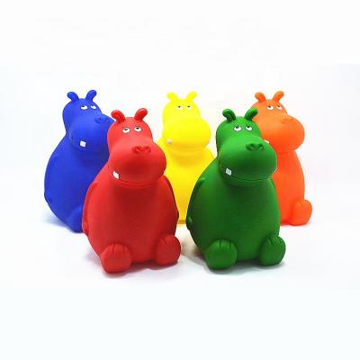 China Promotional Gifts Wholesale Promotional Custom Safe Plastic Hippo Shape PVC Baby Pig Coin Bank for sale