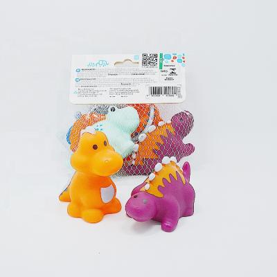 China Toy Wholesale Soft PVC Funny Educational Cute Plastic Dinosaur Squirt Water Baby Bath Toy Set for sale