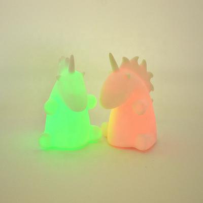 China Used For Cheap Promotional Cute Unicorn Led Night Light Custom Lamp PVC Baby Bedroom for sale